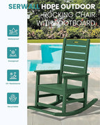 SERWALL Outdoor Rocking Chair Set of 2, Oversized Rocking Chair - Image 4