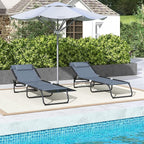 Outsunny Folding Chaise Lounge Chair Set of 2, Patio Sun Tanning Chair - Image 7