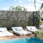 Casaphoria 72" H x 35" W Metal Outdoor Privacy Screen, Freestanding Decorative - Image 2