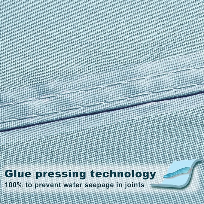 SUNNY GUARD Waterproof Sun Shade Sail 10' x 10' x 14' Sky Blue Triangle UV - Image 3