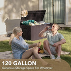 Devoko 120 Gallon Deck Box Resin Outdoor Storage Box Waterproof - Image 3