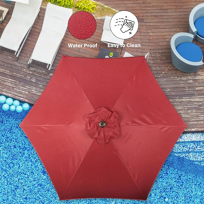 Simple Deluxe 9' Patio Umbrella Outdoor Table Market Yard Umbrella - Image 5