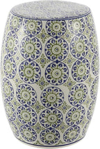 JONATHAN Y TBL1025A Lula 17.25" Suzani Ceramic Indoor/Outdoor Garden Stool by JONATHANY