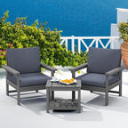 SERWALL HDPE Patio Sofa Set, 3-piece Sectional Outdoor Furniture Set, All by SERWALL