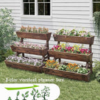 3-Tiers Wooden Raised Garden BedPlanter Box Gardening Outdoor Planter Box Patio - Image 2