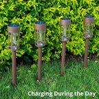 Solar Pathway Lights Outdoor Solar Lights 8 Pack Metal & Glass Design - Image 3