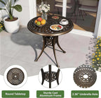 30.31" Outdoor Patio Dining Table, Cast Aluminum Patio Bistro Table, Round - Image 4
