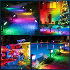 LANSOW 12 Pack Solar Spot Lights Outdoor Color Changing, 7 Modes Waterproof - Image 3