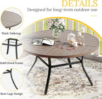 VICLLAX Round Patio Table with Adjustable Umbrella Hole - Image 4