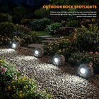 Solar Rock Lights Outdoor – 4 Pack Waterproof LED Landscape Garden Spotlights - Image 6