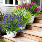 Artificial Plants Outdoor, Lavender Artificial Flowers Plastic Fake Faux - Image 4