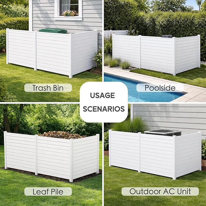 Kozyard 50" W x 48" H Outdoor Privacy Screens Aluminum Post, Air Conditioner - Image 5