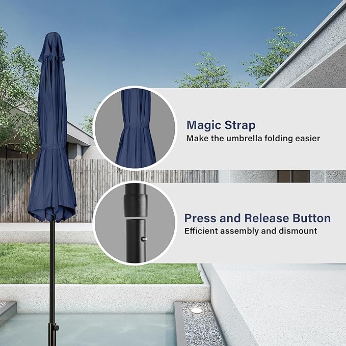 Simple Deluxe 9' Patio Umbrella Outdoor Table Market Yard Umbrella - Image 4