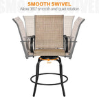 Yaheetech Patio Swivel Bar Stools Outdoor Chairs Set of 6 Outdoor High Bistro - Image 6