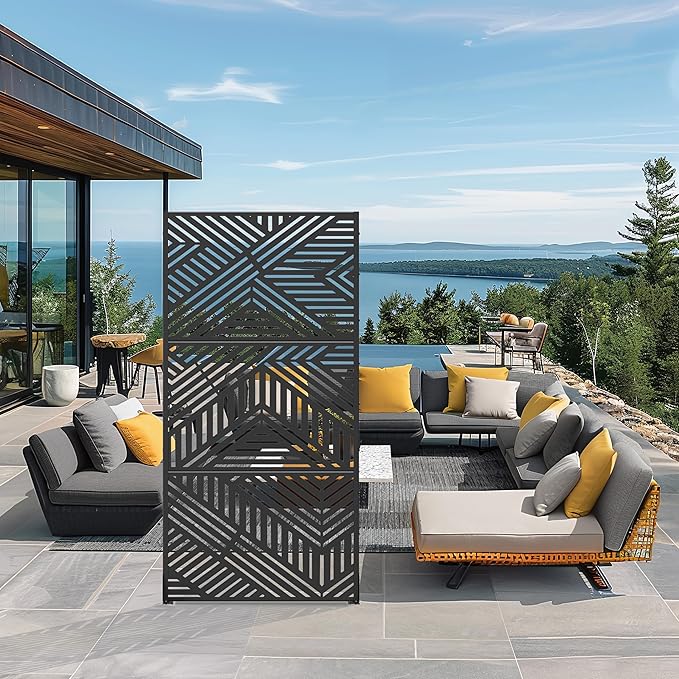 Casaphoria Metal Privacy Screen Outdoor, Ivan Black - Image 3