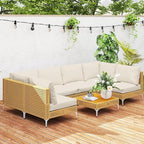 Outsunny 7 Piece Wicker Patio Furniture Set, Modular Outdoor Sectional - Image 9
