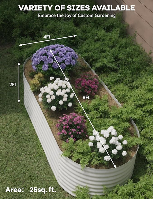 2 Pcs Raised Garden Beds Outdoor 8x4x2 ft - Image 2