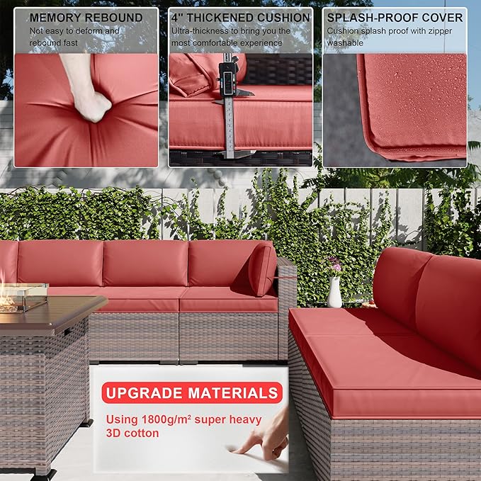 Kullavik 15PCS Outdoor Patio Furniture Set - Image 4