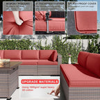 Kullavik 15PCS Outdoor Patio Furniture Set - Image 4