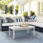 LUE BONA Outdoor Coffee Table, HDPS White Patio Coffee Tables - Image 2