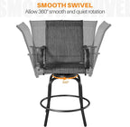 Yaheetech Patio Swivel Barstools Outdoor Chairs Set of 6, High Bistro Stools - Image 6