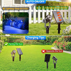 T-SUNUS Solar Spot Lights Blue Metal Outdoor Christmas Spotlights - Image 2