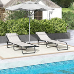 Outsunny Folding Chaise Lounge Chair Set of 2, Patio Sun Tanning Chair - Image 7