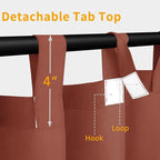 Easy-Going Outdoor Patio Curtains Detachable Tab Top Windproof Weatherproof - Image 2