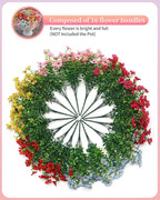 Faux Flowers for Outdoor Planters 16 Bundles UV Resistant Artificial Fake - Image 3