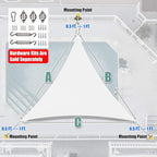 Amgo Custom Size 17' x 17' x 17' White Triangle Sun Shade Sail UPF50+ AGTAPRT12 - Image 8