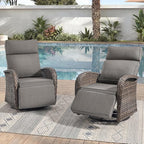 Zero Gravity Patio Swivel Rocking Recliner Chairs Set of 2 by JelwalyPatioFurnitureSet