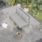 Sundale Outdoor 2 Pieces Patio Sofa Set, Metal Outdoor Sectional Loveseat - Image 8