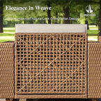 HERA'S HOUSE 8 Pieces Patio Furniture Set, 6 Sectional Outdoor Rattan Wicker - Image 8