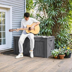 Greesum 120 Gallon Deck Box, Resin Outdoor Storage Container - Image 3