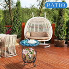 Outdoor Side Table Round Small Mosaic Patio Accent Indoor End Plant Coffee Tea - Image 2