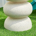 Glitzhome Outdoor Side Table Set of 2, Heavy Duty Indoor Outdoor Round Planter - Image 9