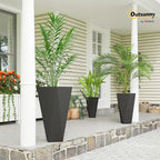 Outsunny Set of 3 Tall Planters, MgO Indoor Outdoor Planters - Image 2