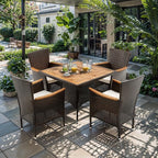 RoyalCraft 5 Piece Patio Wicker Dining Sets by Bringyoubetterlife