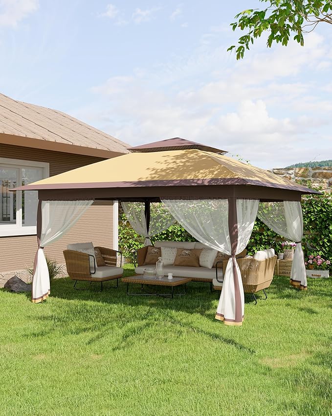 Canopy Tent 13x13 ft, Pop Up Gazebo One-Push Setup - Image 10