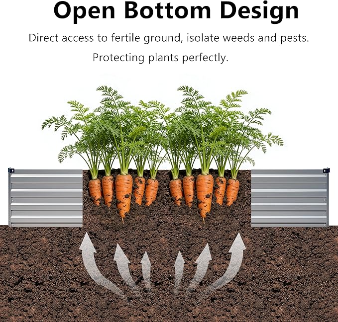 12x4x1 ft Galvanized Raised Garden Bed, Outdoor Planter Box Metal Patio Kit - Image 4
