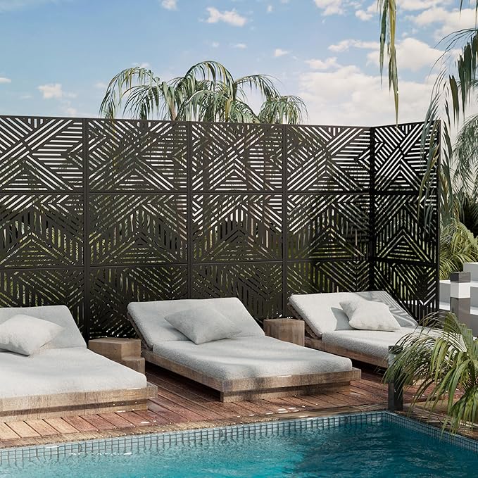 Casaphoria Metal Privacy Screen Outdoor, Ivan Black - Image 8