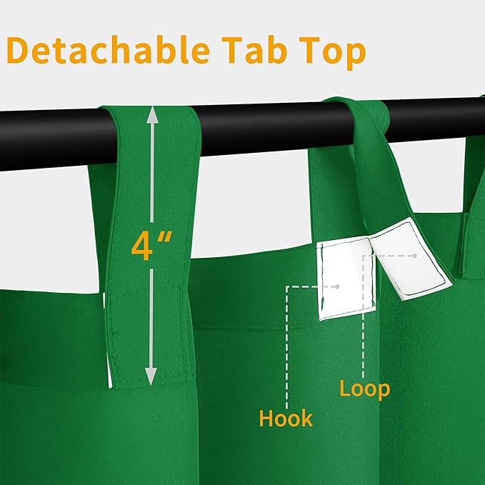 Easy-Going Outdoor Patio Curtains Detachable Tab Top Windproof Weatherproof - Image 2