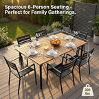 Flamaker Acacia Wood Patio Outdoor Dining Table - Image 7