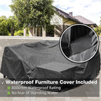 Patio Furniture Set, 6 Pieces Outdoor Couch Sectional, L Shaped Patio Sofa - Image 6