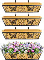 4 Pack 24 Inch Window Boxes Planters Railing Planter Box - Image 5