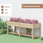 FILWH Raised Garden Bed with Legs Elevated Wooden Planter Box Stand Large - Image 2
