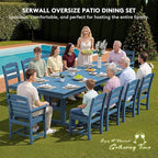 SERWALL 11 Piece Outdoor Dining Set - Image 6