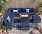 NICESOUL 10 Piece L-Shaped Outdoor Furniture Conversation - Image 2