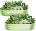 4x2x1ft-2pcs-Oval Raised Garden Bed Kit, Galvanized Planter Garden Boxes Outdoor - Image 6
