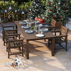 5-Piece Brown Outdoor Dining Set - Image 9